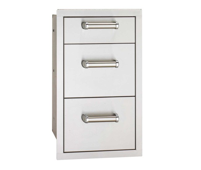 Fire Magic Flush Mounted Triple Storage Drawers with Soft Close System