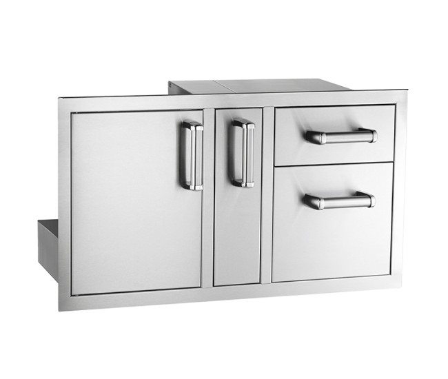 Fire Magic Flush Mounted 36 X 18 Access Door with Double Drawer and Platter with Soft Close System